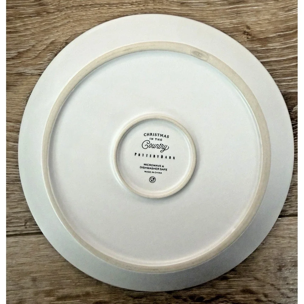Pottery Barn Christmas in the Country Salad Plates Set 4 9